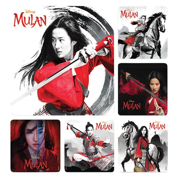 Stickers 2.5 in x 2.5 in Disney Mulan Live Action Assorted 100/Rl