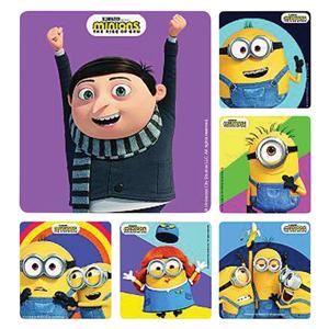 Stickers 2.5 in x 2.5 in Minions Rise of Gru Assorted 100/Rl