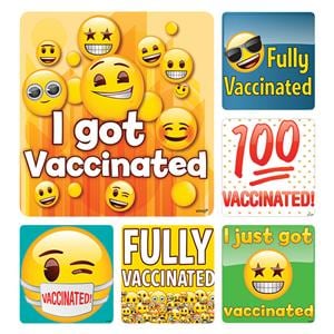 Stickers Emoji Vaccine Assorted 100/Rl