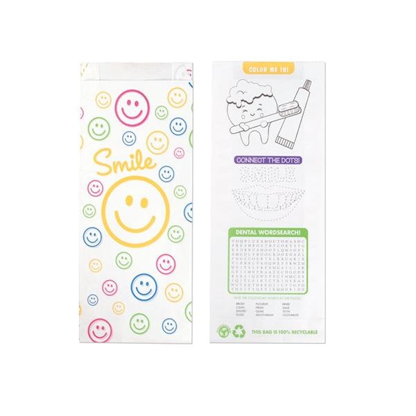 Fully Biodegradable & Recyclable Bags Paper Smile Face 100/Pk