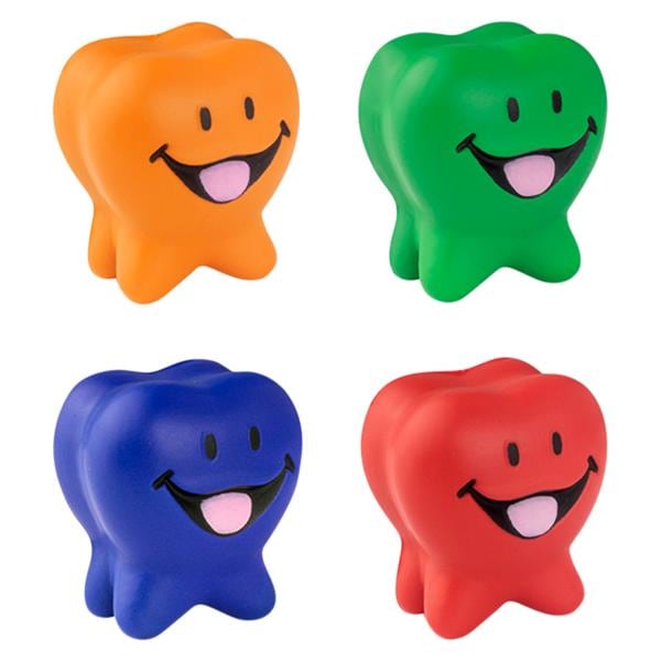 Stress Relief Balls Tooth Shaped Assorted 1.75 in x 1.75 in 24/Pk