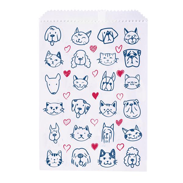 1 Sided Bags Dog & Cat Heart White 100/Pk