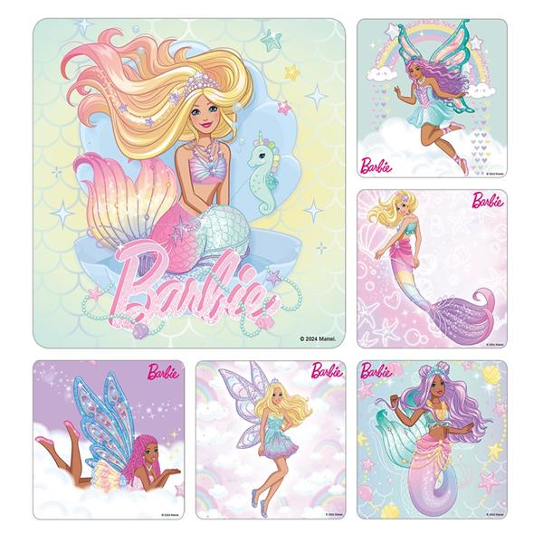 Stickers Kids 2.5 in x 2.5 in Fantasy Barbie 100/Rl