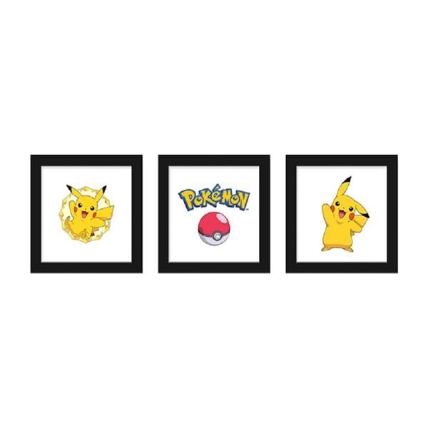 3 Piece Wall Art Pokemon 12 in x 12 in 3/Pk