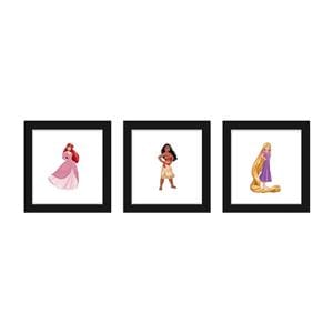 3 Piece Wall Art Disney Princess 12 in x 12 in 3/Pk