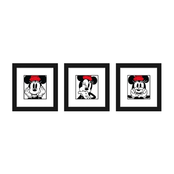 3 Piece Wall Art Minnie Mouse 12 in x 12 in 3/Pk