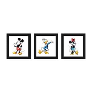 3 Piece Wall Art Mickey & Friends 12 in x 12 in 3/Pk