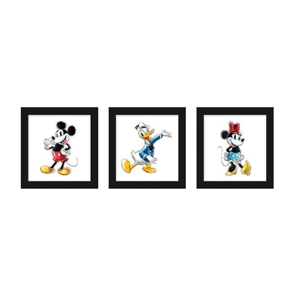 3 Piece Wall Art Mickey & Friends 12 in x 12 in 3/Pk