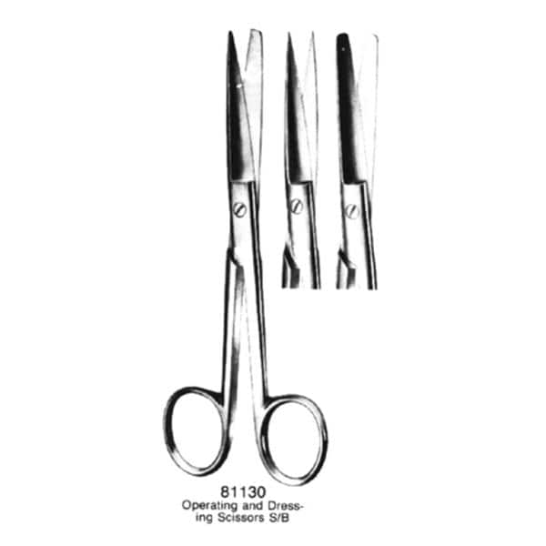 Operating Scissors Straight Stainless Steel Autoclavable Reusable Ea