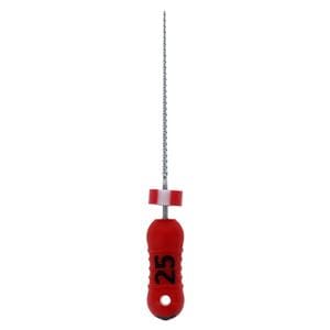 Hand K-File 21 mm Size 25 Stainless Steel Red 6/Pk