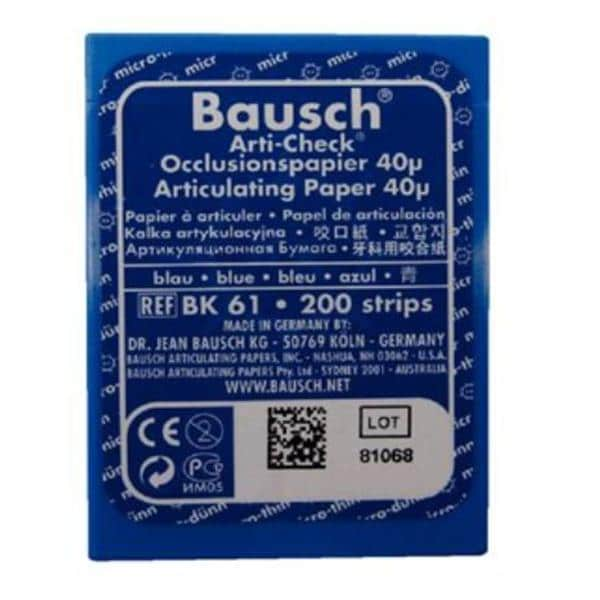 Articulating Paper Strips Micro Thin Blue Pre-Cut in Plastic Dispenser 200/Bx