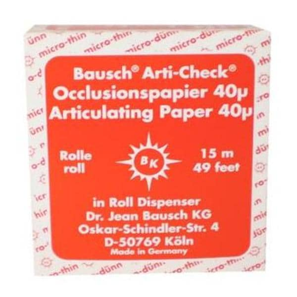 Arti-Check Articulating Paper Rd 40 Microns / 0.0016 in Roll in Dispenser 15m/Bx