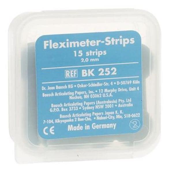 Fleximeter Strips Occlusal Indicator Silicone 2 mm Blue 15/Pk