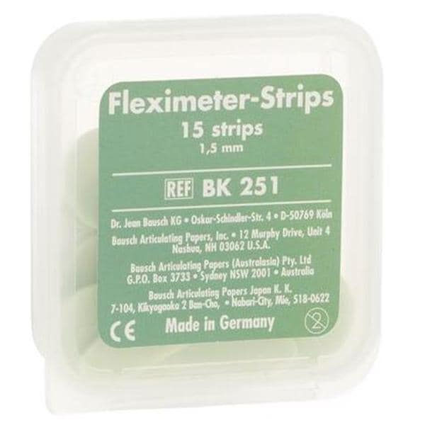 Fleximeter Strips Occlusal Indicator Silicone 1.5 mm Green 15/Pk