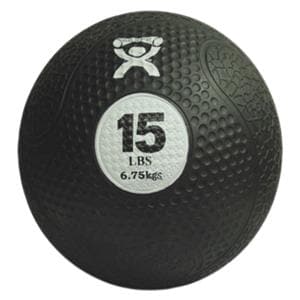 CanDo Medicine Ball Rubber 10" Black Firm 15lb