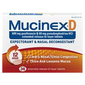 Mucinex D Tablets 60mg 36/Bx