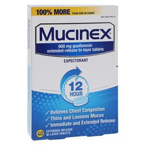 Mucinex Tablets 600mg Extended Release 40/Bx, 24 BX/CA