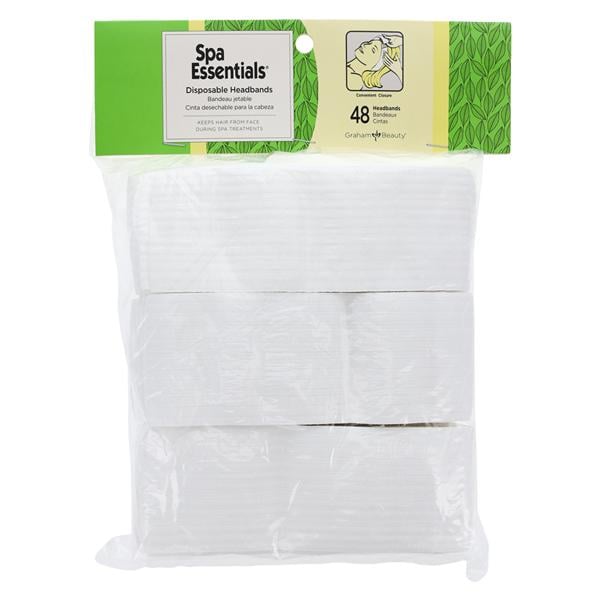 SpaEssentials Spa Headband White One Size Disposable 48/Pk, 10 PK/CA