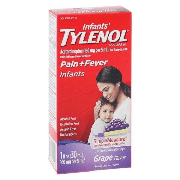 Tylenol Infant Pain Reliever/Fever Reducer Drops Grape 1oz/Bt