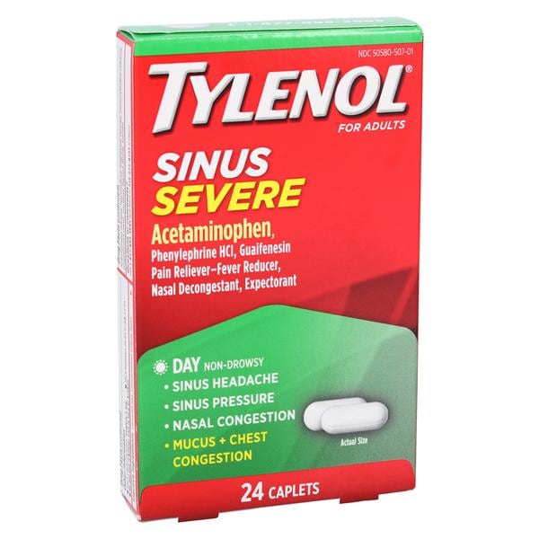 Tylenol Sinus/Pain Oral Caplets 325/5/200mg Daytime 24/Bx, 48 BX/CA