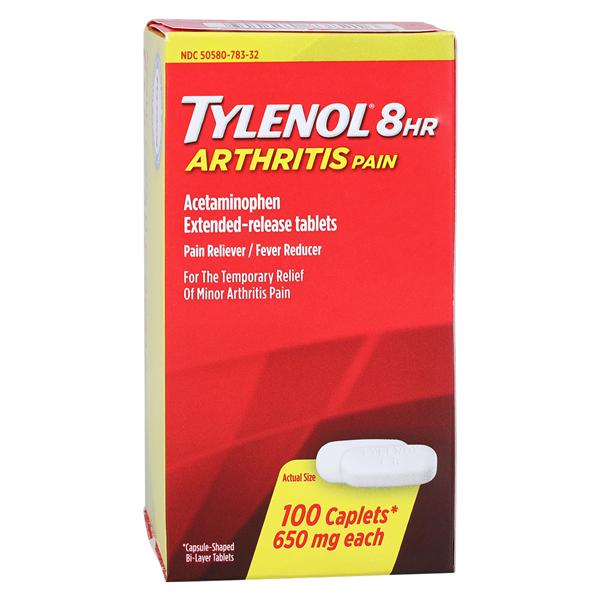 Tylenol 8Hr Arthritis Pain Fever Reducer Caplets 650mg 100/Bt, 48 BT/CA