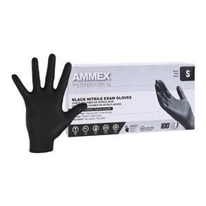 Ammex Nitrile Exam Gloves Small Black Non-Sterile, 10 BX/CA