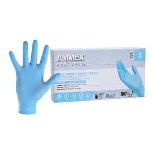 Ammex Nitrile Exam Gloves Small Blue Non-Sterile, 10 BX/CA