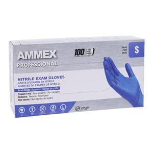 Ammex Nitrile Exam Gloves Small Blue Non-Sterile