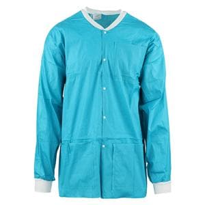 MedFlex Premium Lab Jacket Cotton Like Fabric X-Large Teal 10/Pk, 5 PK/CA