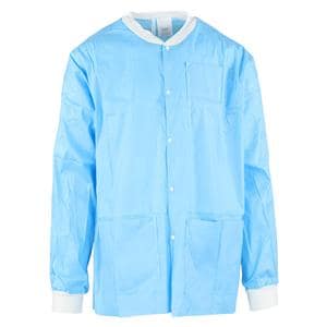 MedFlex Premium Lab Jacket Cotton Like Fabric X-Large Light Blue 10/Pk, 5 PK/CA