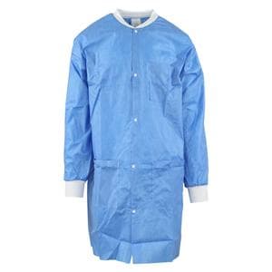 MedFlex Protective Lab Coat Sft LtWt Small Blue 10/Pk