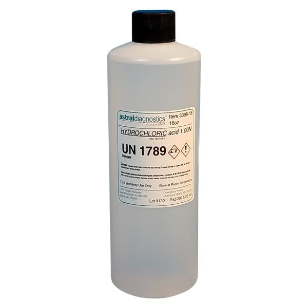 Hydrochloric Acid Reagent Clear Plastic 0.01 Normal 16oz Bottle EA/BT