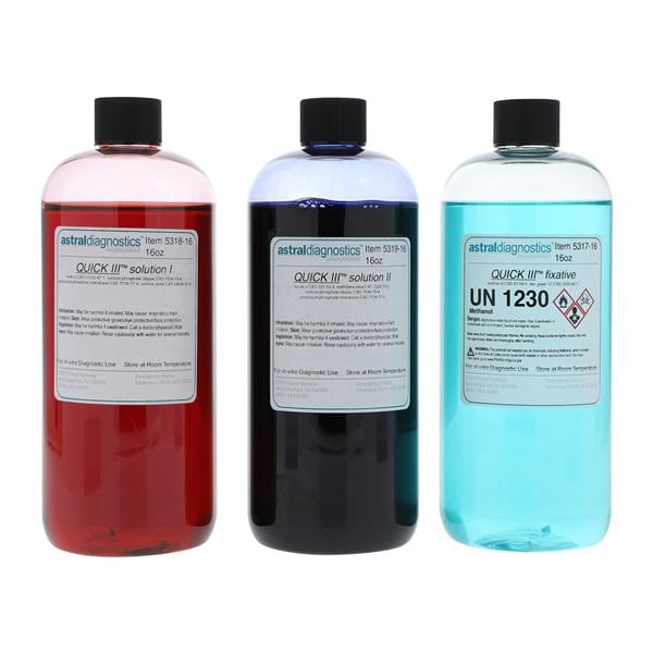 Quick III Stain Solution Set 500mL With 3 Bottles Ea