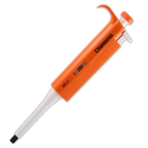 Diamond Fixed Volume Pipette 250uL Non-Graduated Orange Ea