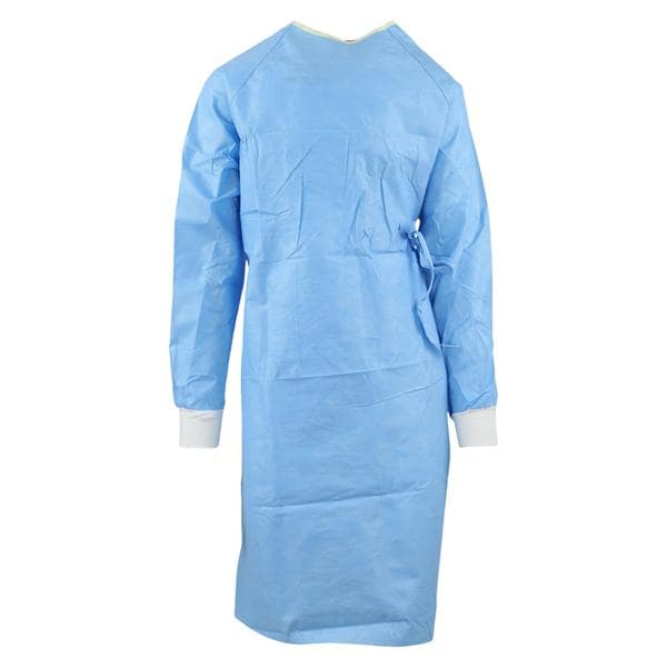 Ultra Non Reinforced Surgical Gown AAMI Level 3 Std / Lg Blu/Ylw Nckbnd 32/CA