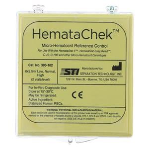 HemataCHEK Hematocrit Low/Normal/High Control 6x2.5mL f/ HmSt 2 Anlyzr 6/Vl