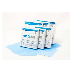 Isodam Latex-Free Rubber Dam 6 in x 6 in Med Ga LtBlu Unflvrd Unscntd 15/Pk