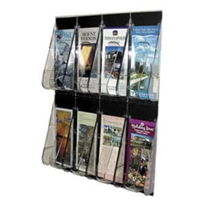 8-Pocket Wall Rack Leaflet Holder Clear 1/PK