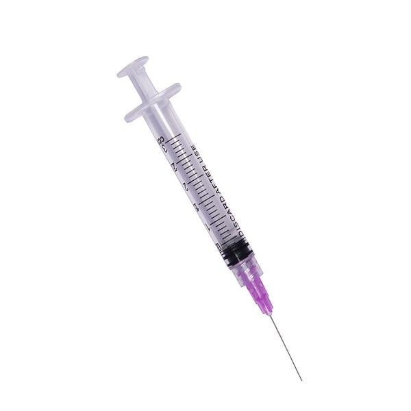 Edge Syringe 30 Gauge Purple With 1" Notched Tip/Bendable Needle 100/Bx