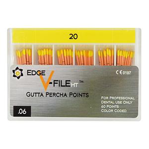 EdgeV-File HT Gutta Percha Points Size #20 Yellow 60/Pk