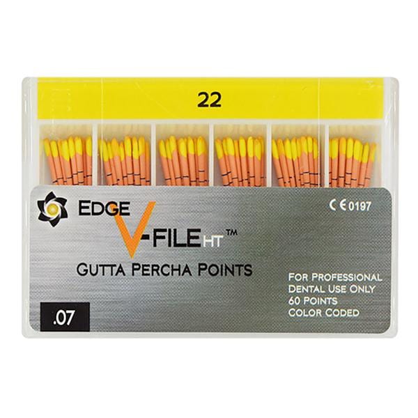 EdgeV-File HT Gutta Percha Points Size #22 Yellow 60/Pk