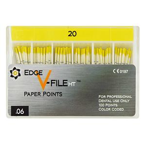 EdgeV-File HT Paper Points Size #20 .06 Yellow 100/Pk