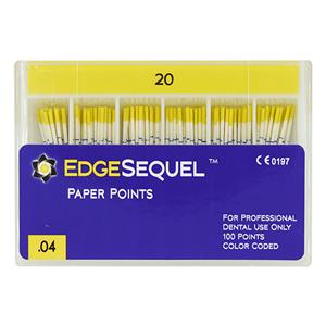 EdgeSequel Sapphire Absorbent Points Size #20 .04 Yellow 60/Pk