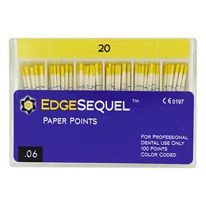 EdgeSequel Sapphire Absorbent Points Size #20 .06 Yellow 60/Pk