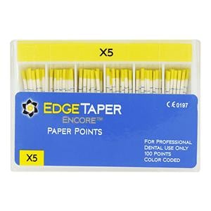 EdgeTaper Encore Paper Points Size #50 X5 Yellow 60/Pk