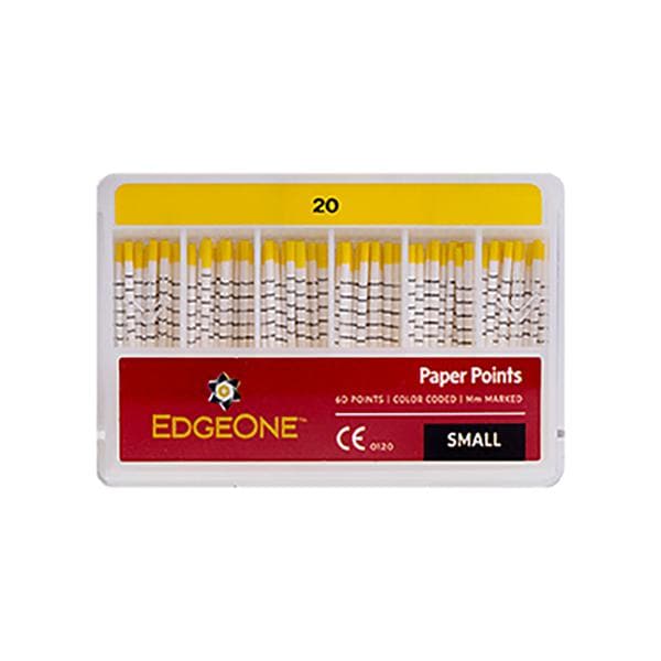 Edgeone Absorbent Points Size #20 Small Yellow 60/Pk