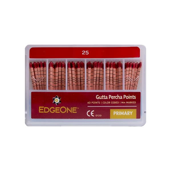 Edgeone Gutta Percha Points Primary Size #25 Red 60/Pk