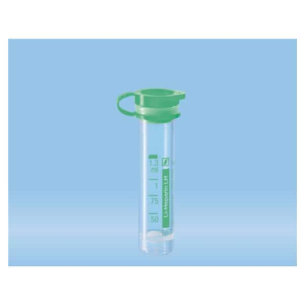 Lithium Heparin Micro Tube Polypropylene 1.3mL Non-Sterile 100/Bx