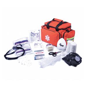 BASIC Emergency Medical Bag 17.5x7.5x10" Orange Zipper Closure 2 Top Handles