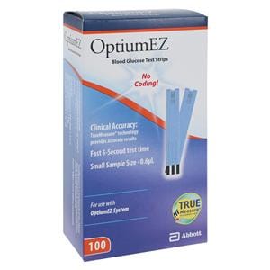 Optium EZ Glucose Test Strip CLIA Waived 100/Bx, 6 BX/CA